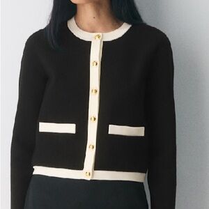 Babaton Black and White Cardigan